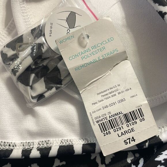 NWT Oasis one piece swim suit black and white with optional halter strap size L - Picture 5 of 6